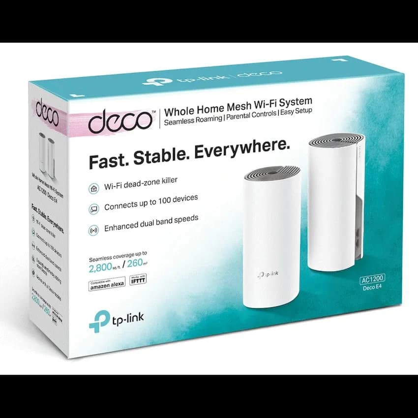 TP-Link Deco E4 (2-Pack) AC1200 Whole-Home Mesh Wi-Fi System