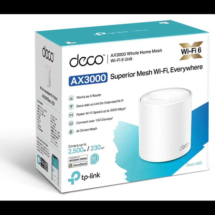 TP-Link Deco X50 (1 Pack) AX3000 Whole Home Mesh Wi-Fi 6 System
