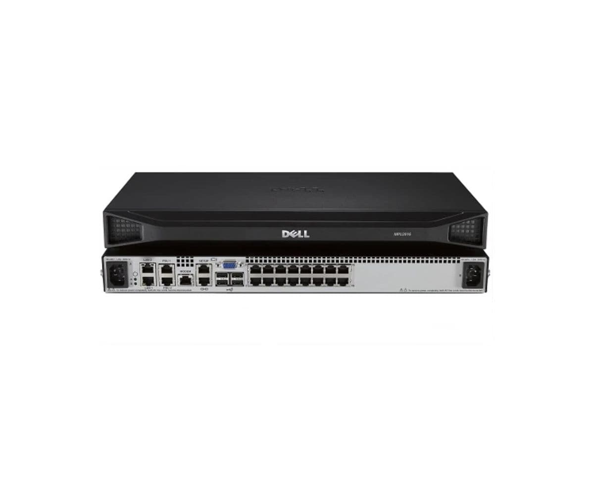 Dell DMPU2016-G01 16-port remote KVM switch with 2 remote users 1 local user dual power supply