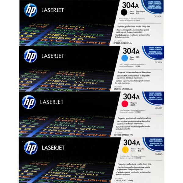 HP 304A 3-Pack Cyan/Magenta/Yellow LaserJet Toner Cartridges - Bonolo ...