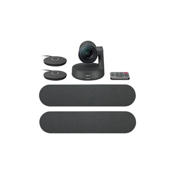 LOGITECH RALLY PLUS CONFERENCE CAMERA WITH TWO MICS AND SPEAKERS, BLACK