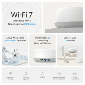 TP-Link Deco BE25 (1-Pack) BE3600 Whole Home Mesh Wi-Fi 7 System
