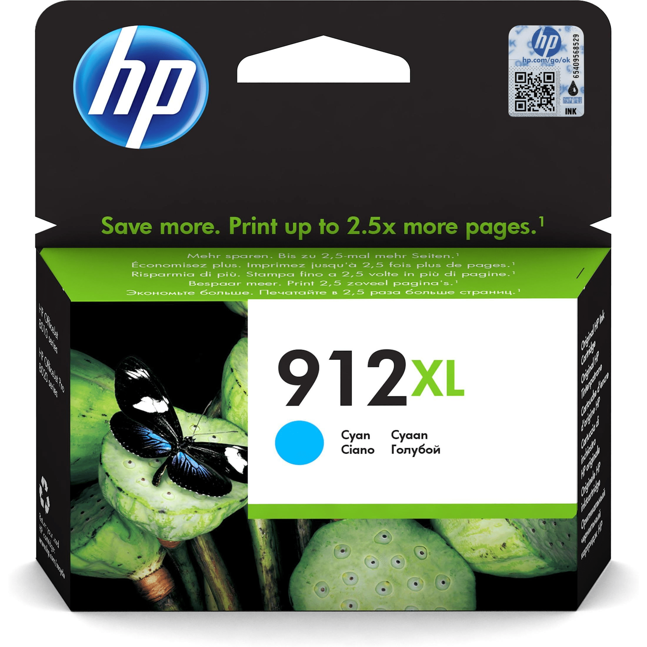 HP 912xl High Yield Original Cyan Ink Cartridge  For HP Officejet 8010:8010e series: HP Officejet Pro 8020:8020e series