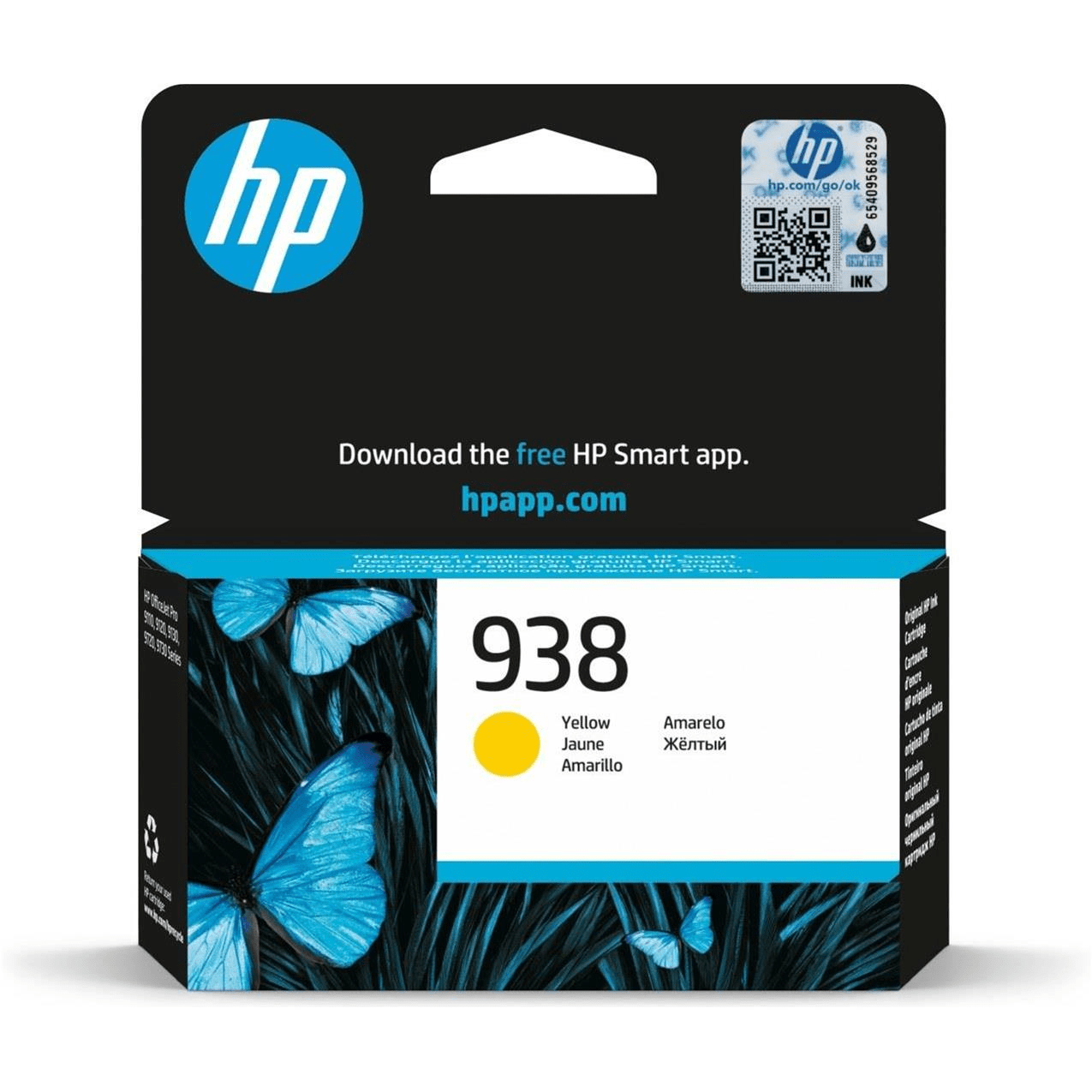 HP 938 Original Yellow Ink Cartridge For HP Officejet Pro 9110b: 9120 All:in:one: 9120b All:in:one: 9130 All:in:one: 9130b All:in:one: 9110b: 9700: 9700e Printer Series