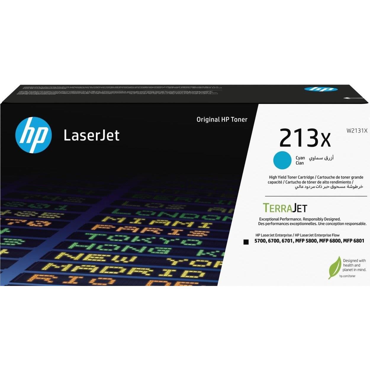 HP 213x High Yield Original Cyan Laserjet Toner Cartridge For HP Laserjet Enterprise Sfp 5700