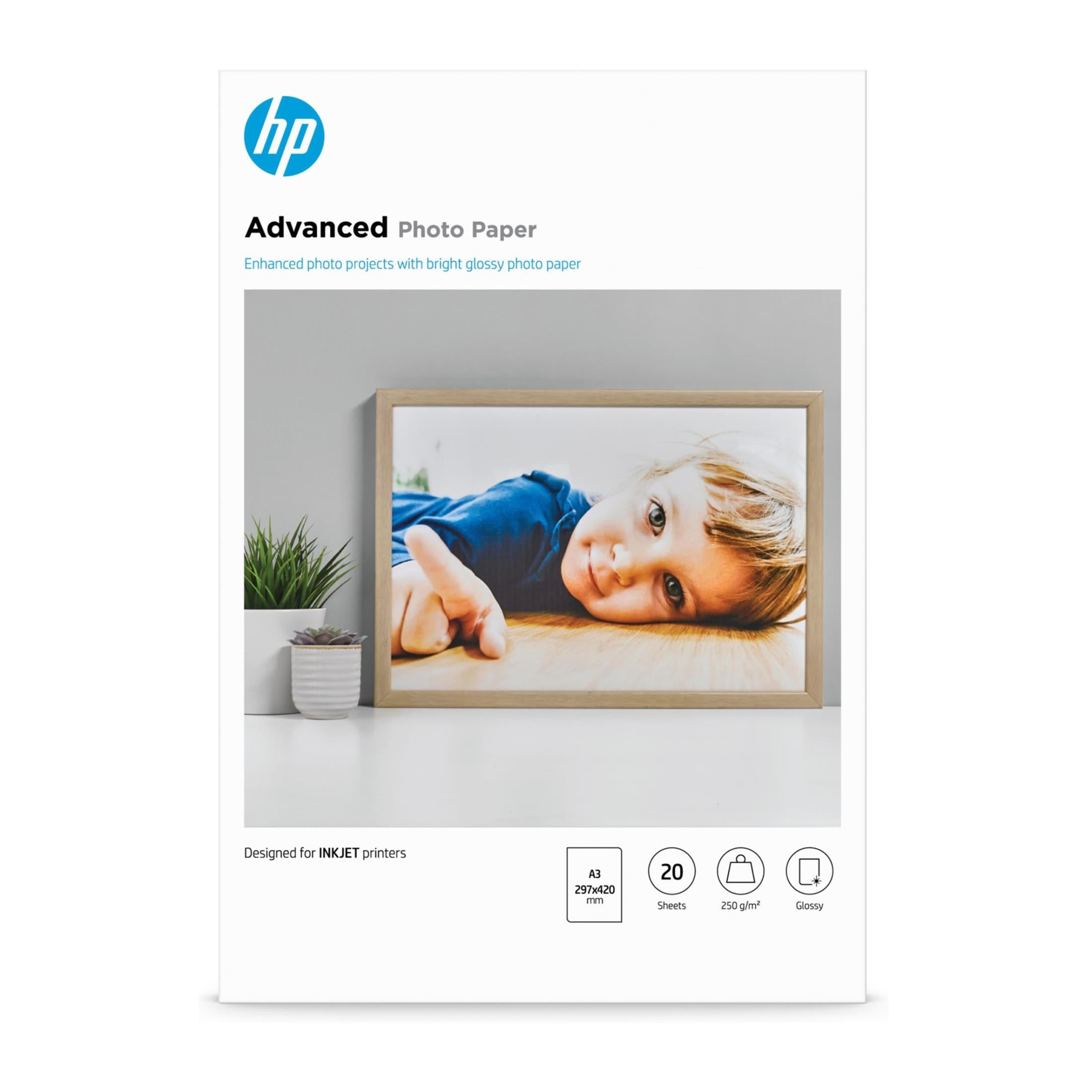 HP Advanced Glossy Photo Paper A3; 250gm; 20 sheets