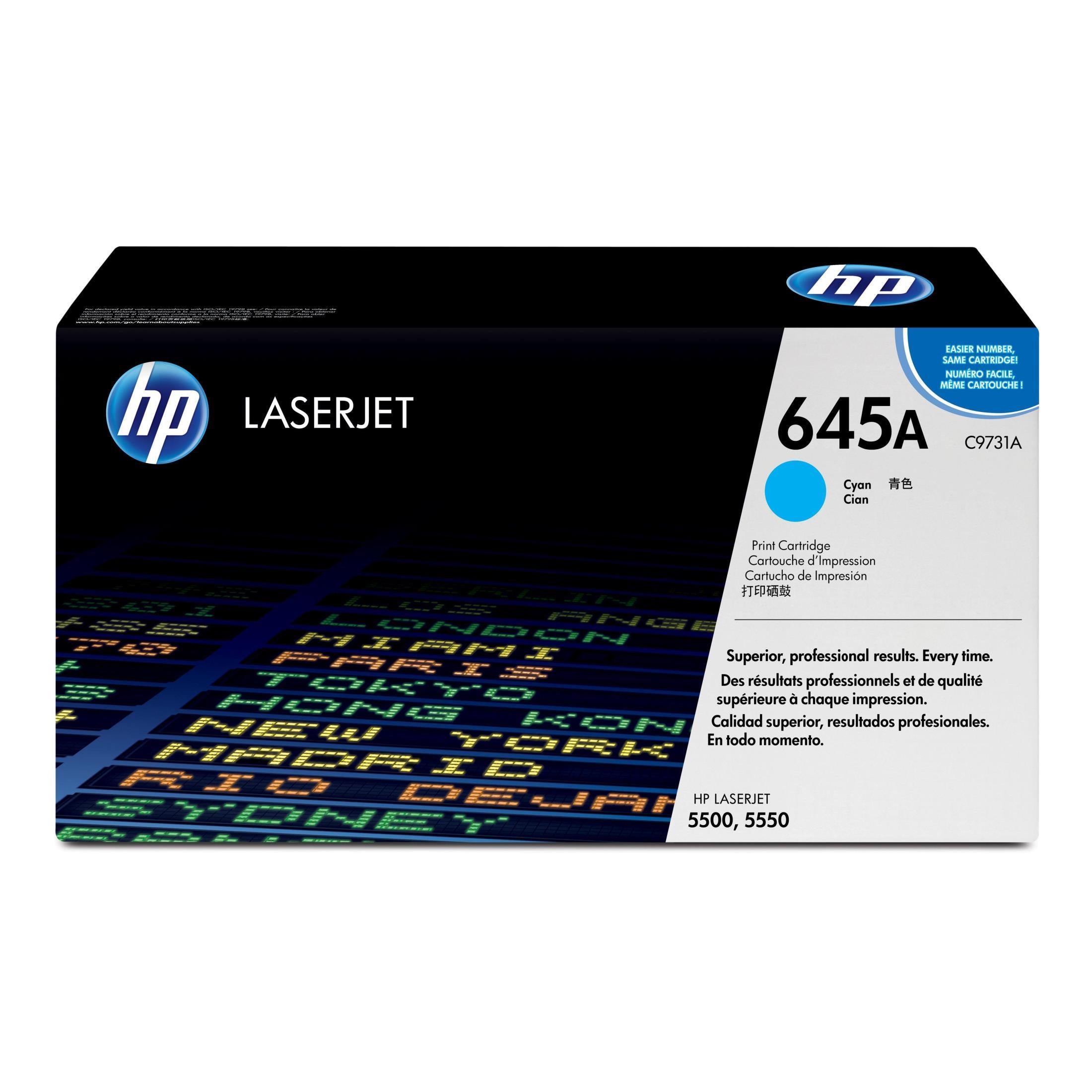 HP 645a Original Cyan Laserjet Toner Cartridge For HP Color Laserjet 5500:5550