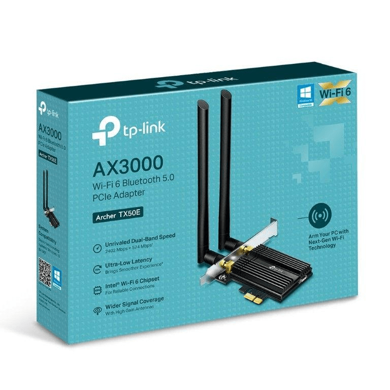 TP-Link Archer TX50E AX3000 Dual Band WiFi 6 Bluetooth 5 PCIe Adapter