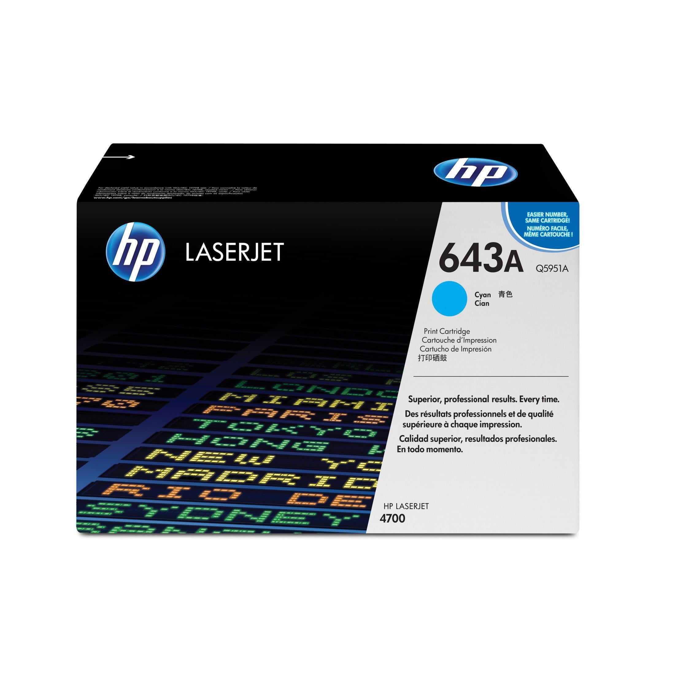HP 643a Original Cyan Laserjet Toner Cartridge For HP Color Laserjet 4700