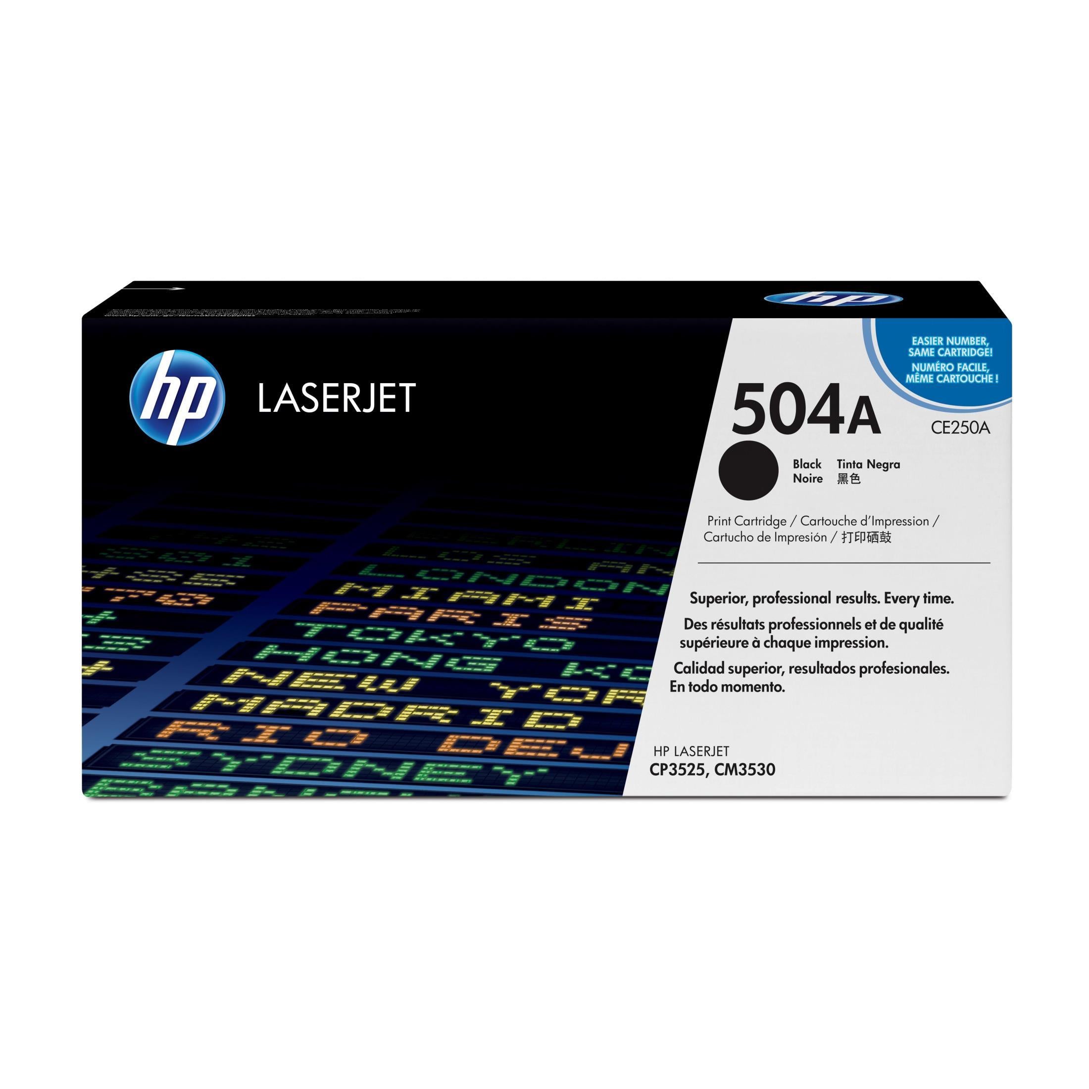 HP 504a Original Black Laserjet Toner Cartridge For HP Color Laserjet Cp3525