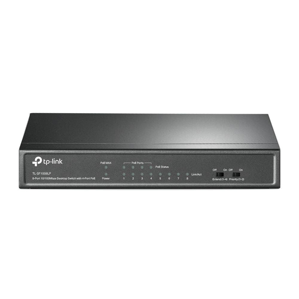 TP-Link TL-SF1008LP Network Switch Unmanaged Fast Ethernet (10/100) Power over (PoE) Black